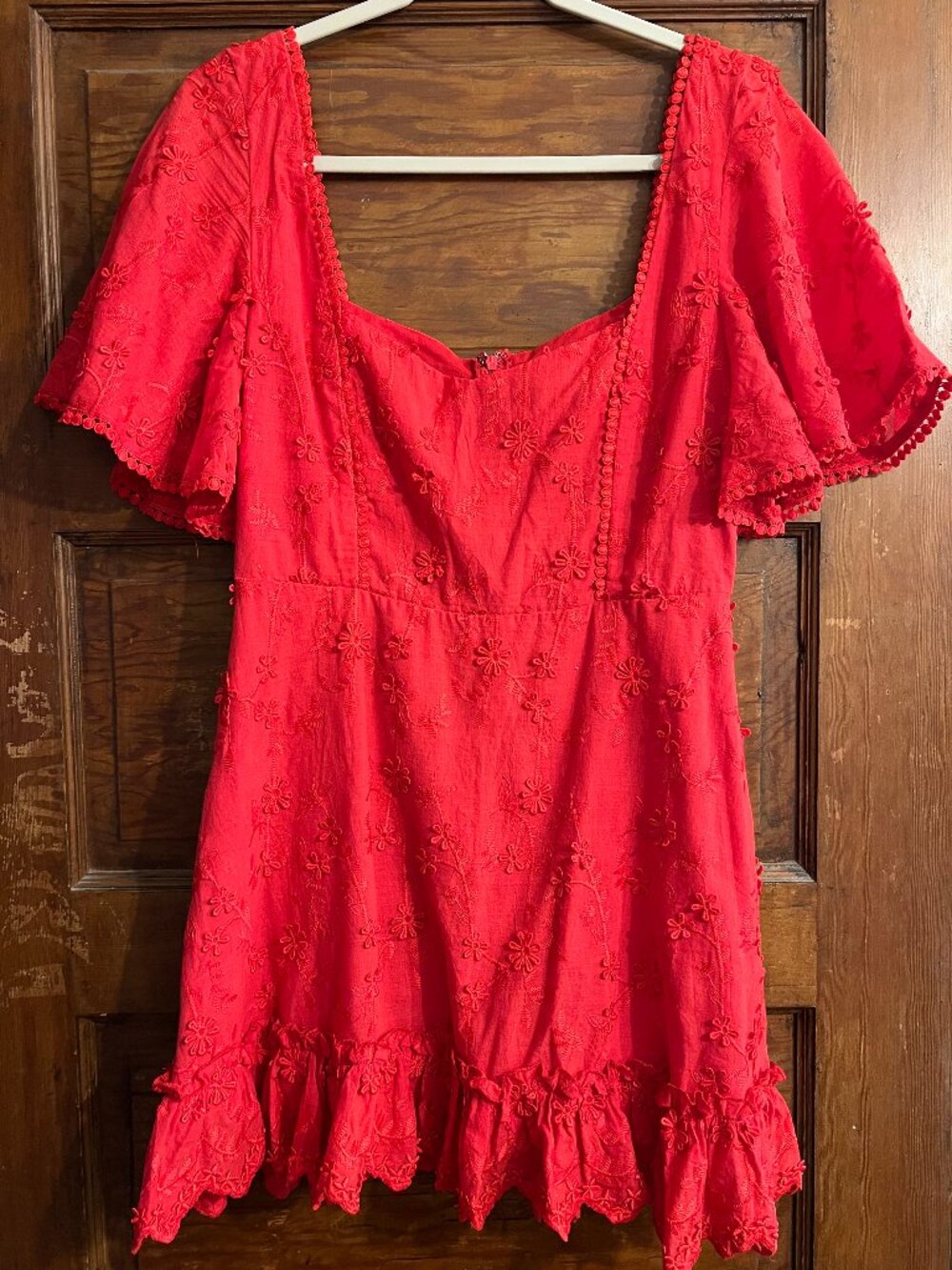 Showpo Women's Fancy A Spritz Square Neck Red Mini Dress Size 6